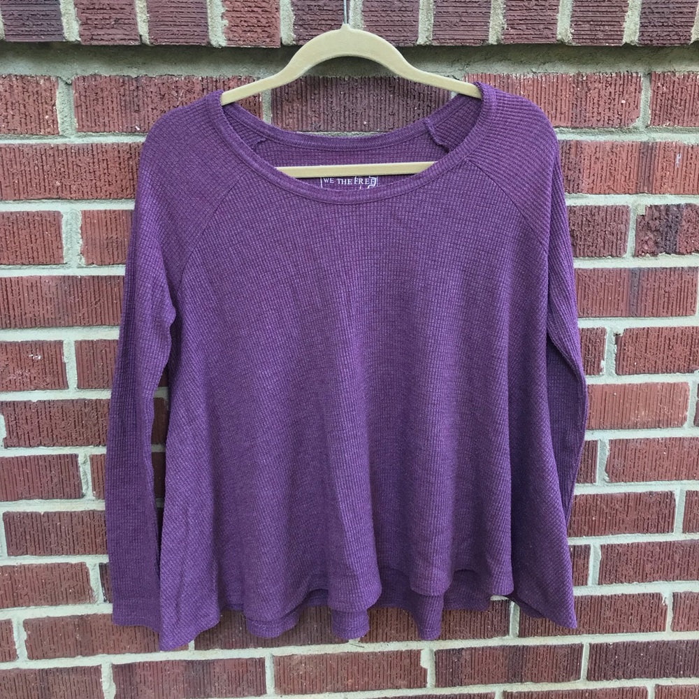 Free People purple waffle knit top, so comfy